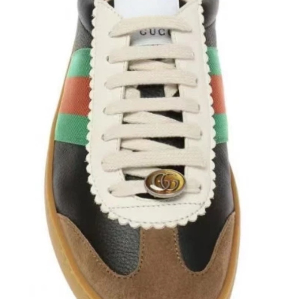 ⭐️GUCCI ✨G74 low-top sneakers. Brand NEW IN BOX Men's Navy and Brown Sneakers - Picture 5 of 7